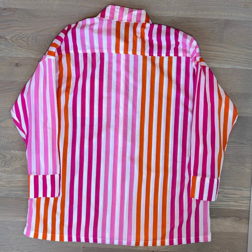 Beach Riot Alexa Button Down Top Swim Cover Sunset Stripe Womens Size L/XL - Picture 6 of 8